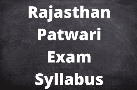 Rajasthan Patwari Syllabus 2023